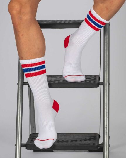 Old School Socks - Red Stripes White - [4469]