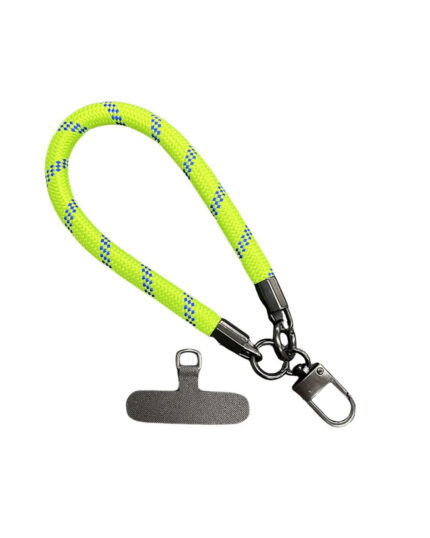 Wrist Phone Strap - Neon Green Stripes - [4599]