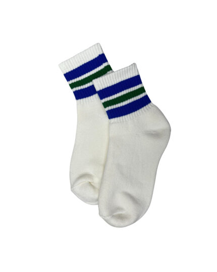 Middle Cut Length - Varsity Socks Crew - Blue/White - [4606]