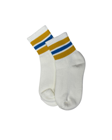 Middle Cut Length - Varsity Socks Crew - Yellow/White - [4606]
