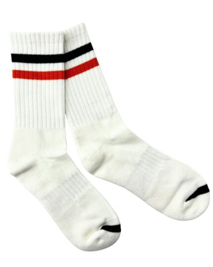 High Rib Socks - White/Orange [4845]