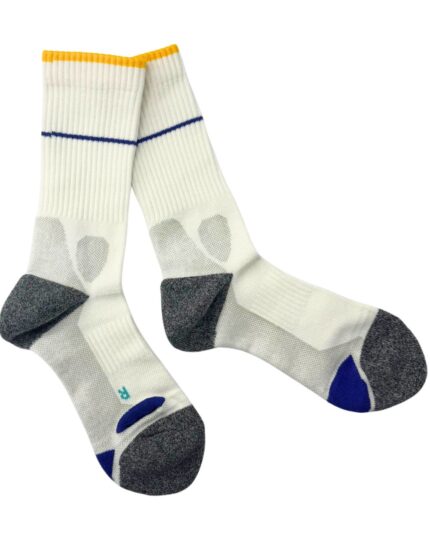 High Rib Socks - White/Yellow Collar [4844]