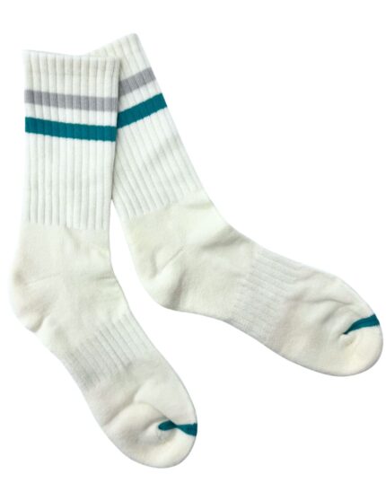 High Rib Socks - White/Blue [4845]