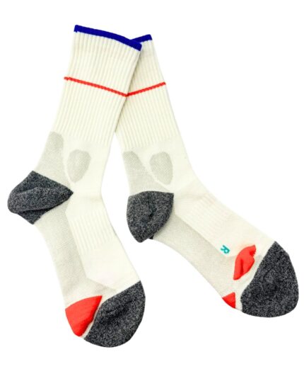 High Rib Socks - White/Blue Collar [4844]